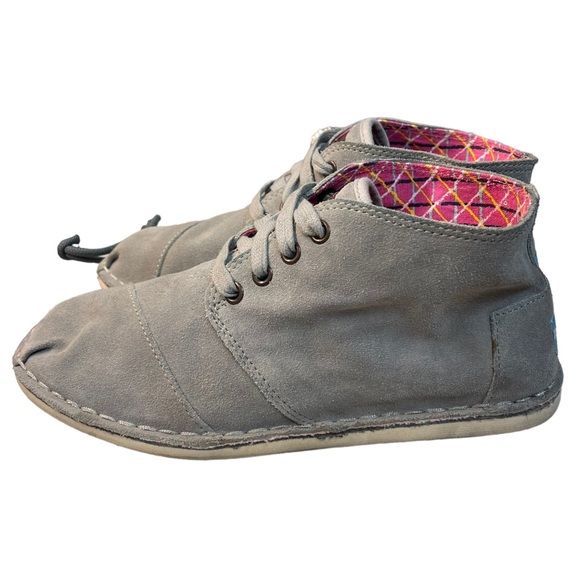 TOMS Womens Desert Boots Ash Grey Suede Botas Size 7 - Picture 3 of 8